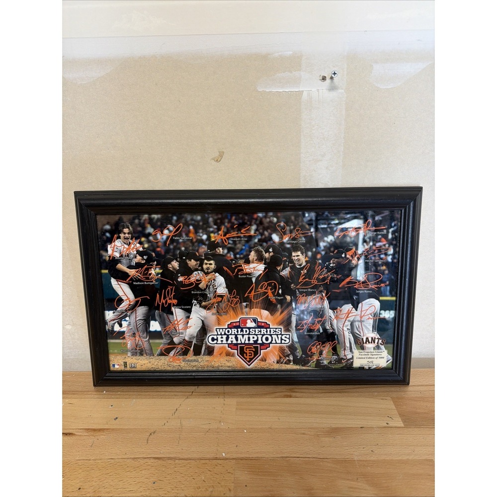 San Francisco Giants 2012 World Series Champion Photo With Signatures 19x12 Used